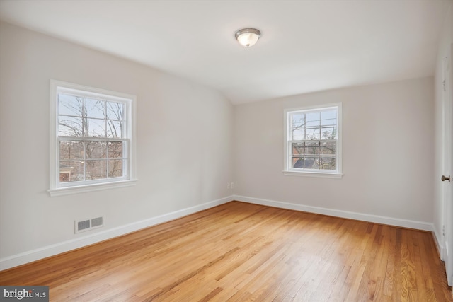 spare room featuring wood-type flooring