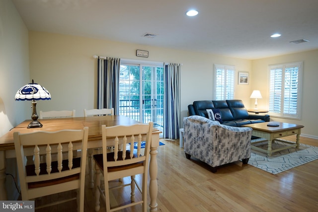 living room with hardwood / wood-style flooring