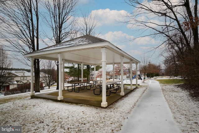 view of community featuring a gazebo