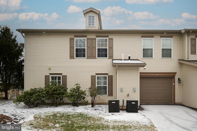 exterior space featuring a garage