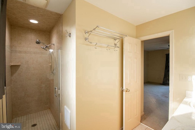 bathroom featuring walk in shower