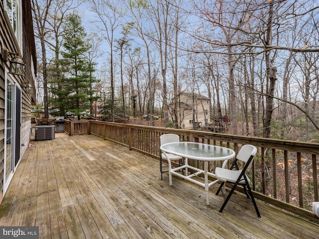 deck featuring central AC