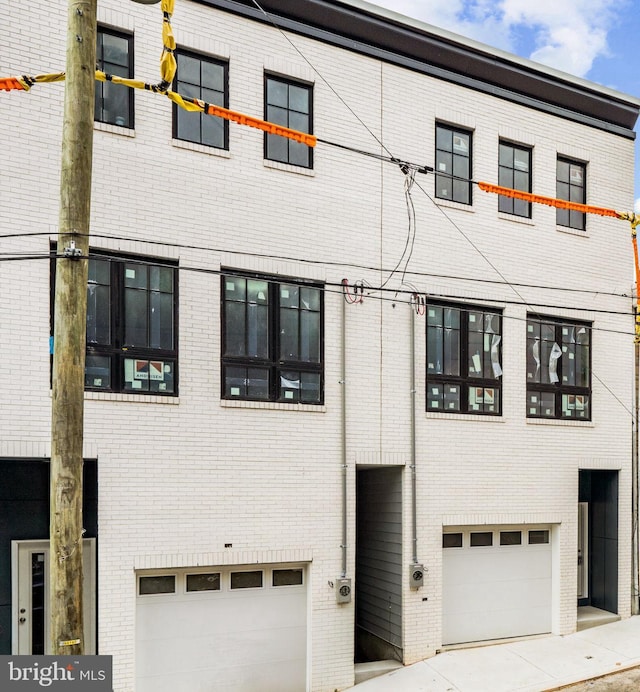 exterior space featuring a garage