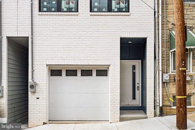 entrance to property with a garage