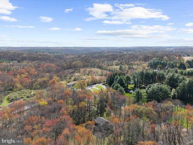 drone / aerial view with a view of trees