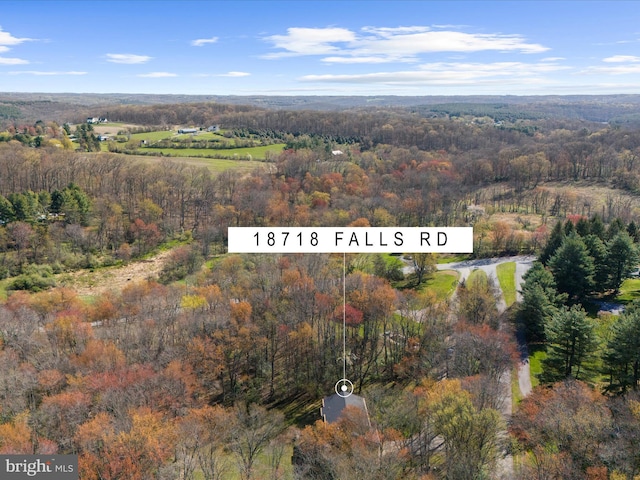 drone / aerial view with a view of trees