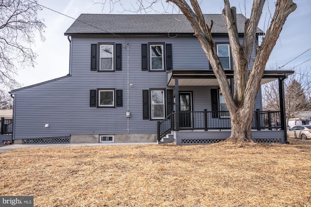 view of front of home featuring covered porch