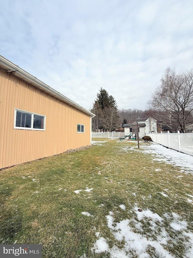 view of yard with a playground