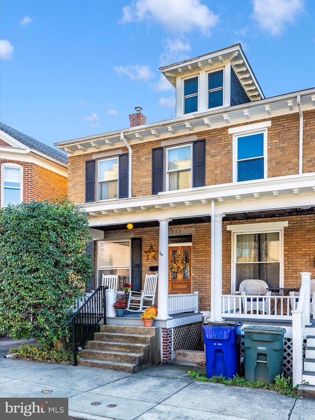 view of front of home with a porch