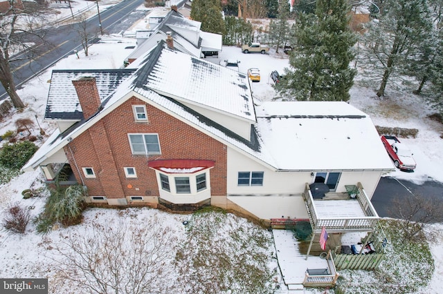 view of snowy aerial view