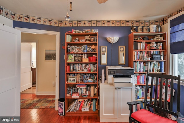 living area featuring wood-type flooring