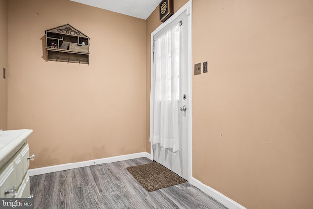 entryway featuring hardwood / wood-style flooring