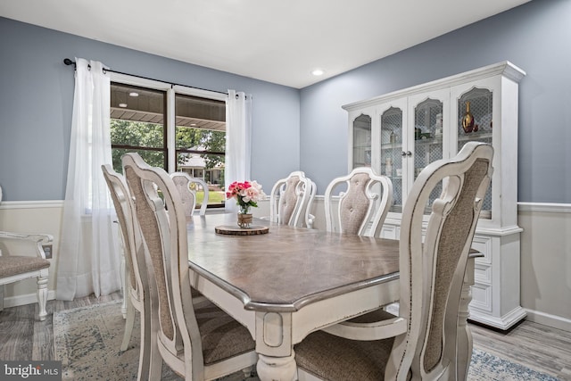 dining area featuring light hardwood / wood-style floors