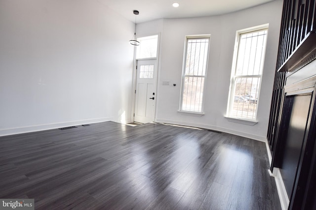 interior space featuring dark hardwood / wood-style flooring and a healthy amount of sunlight