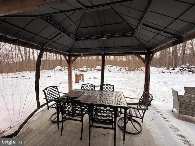 exterior space featuring a gazebo