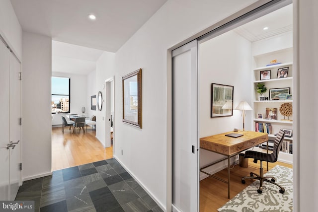 office featuring dark hardwood / wood-style floors