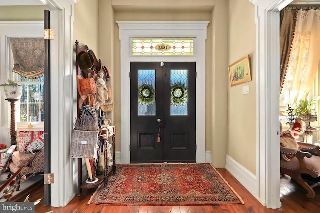 entrance foyer with wood-type flooring