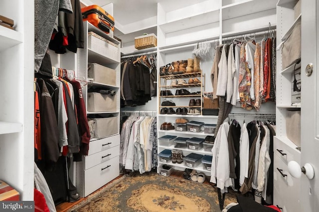 view of walk in closet