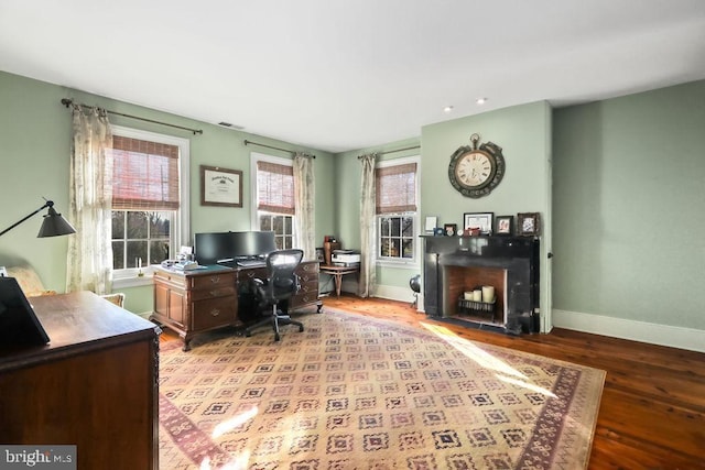 home office featuring light wood-type flooring