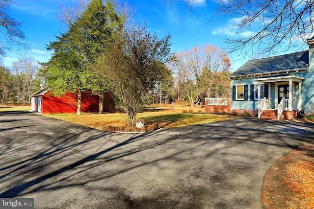 exterior space with a garage