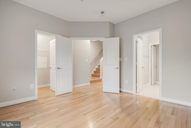 unfurnished bedroom featuring light hardwood / wood-style flooring