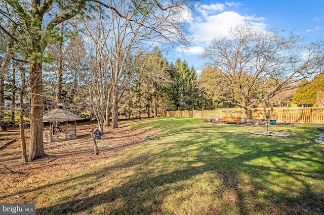 view of yard featuring a gazebo