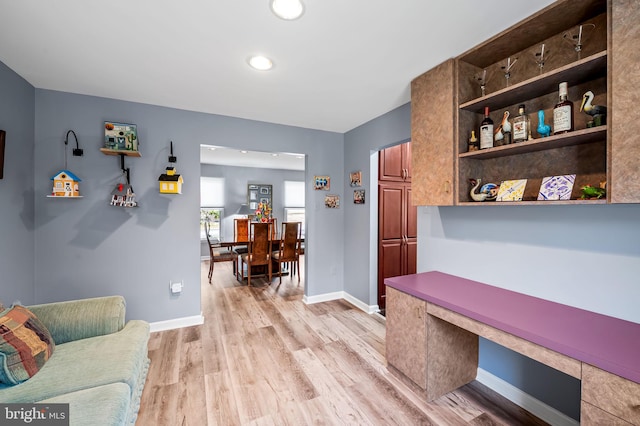 interior space featuring light wood-type flooring