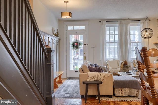 interior space with hardwood / wood-style floors