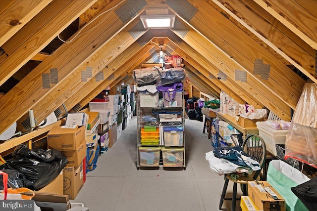 view of unfinished attic