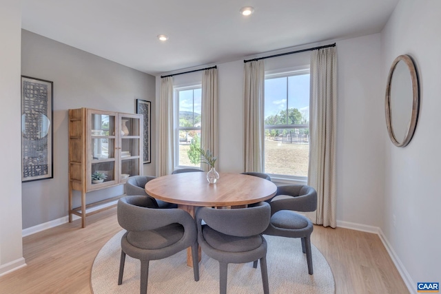 dining area featuring light hardwood / wood-style floors