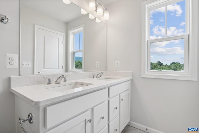 bathroom featuring vanity and a wealth of natural light