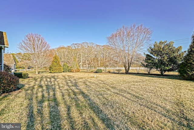 view of yard featuring fence