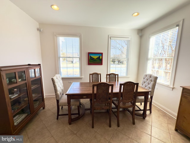 view of tiled dining area