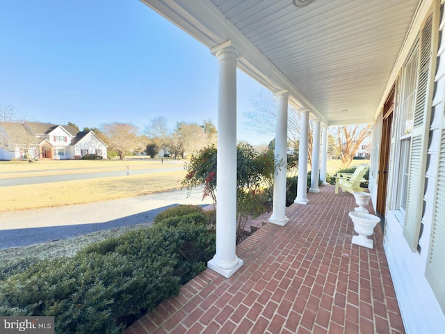 view of patio featuring covered porch