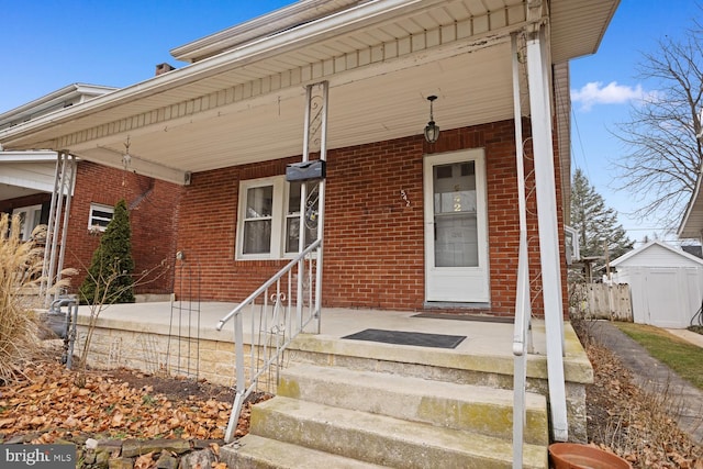 property entrance with a porch