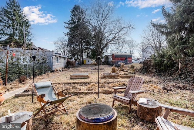 view of yard with fence