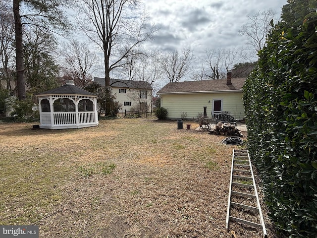 view of yard with a gazebo