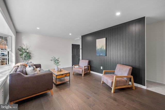 living room featuring wood-type flooring