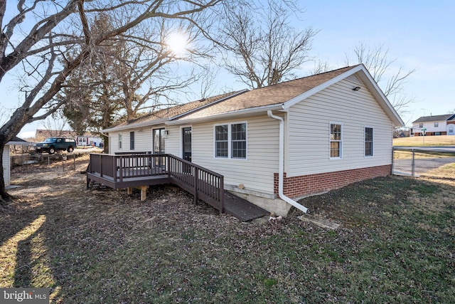 exterior space featuring a deck