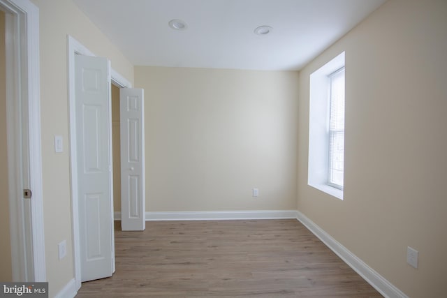 interior space with light hardwood / wood-style floors