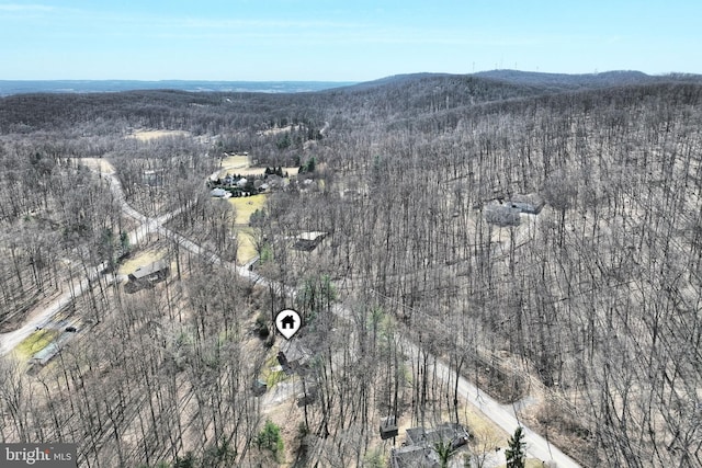 bird's eye view featuring a mountain view