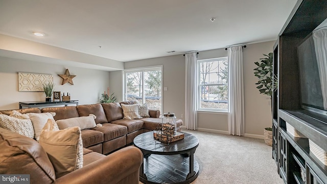 view of carpeted living room