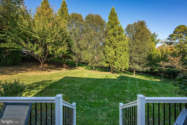 view of yard featuring a deck