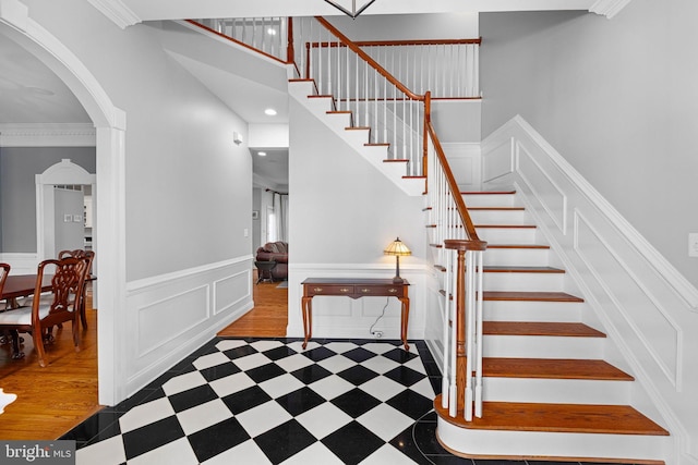 stairs with ornamental molding