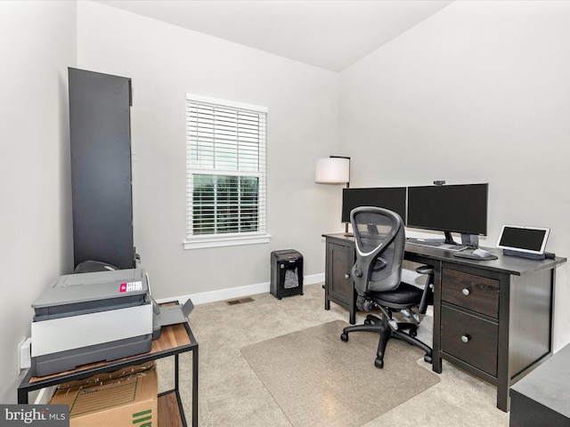 view of carpeted office