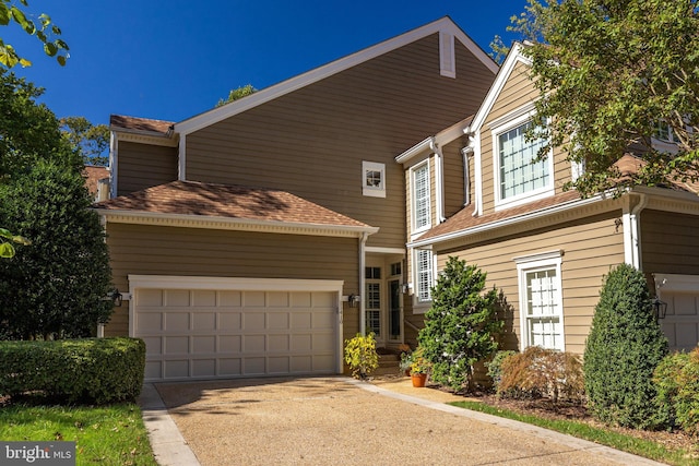 view of front of home with a garage