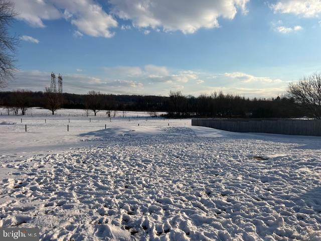 view of yard with a rural view