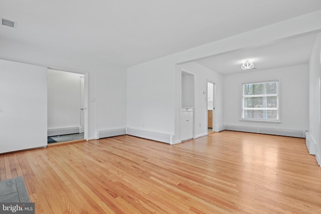 empty room with light wood-type flooring