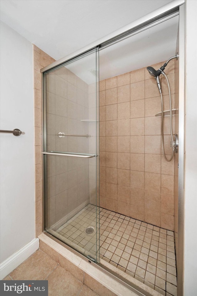 bathroom featuring walk in shower