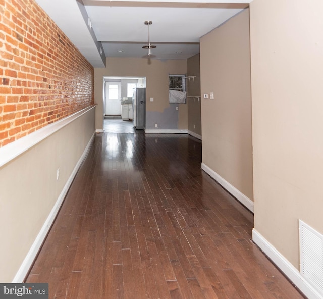 hall featuring dark hardwood / wood-style flooring